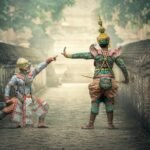 two man in costume on alley